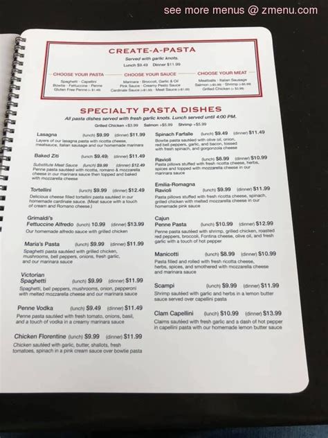 vendetti's pizza pasta & grill menu